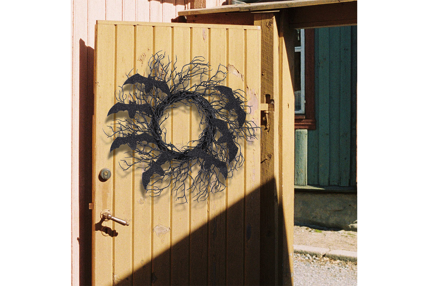 Halloween Black Dead Branch Bat Vine Wreath