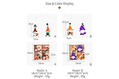 **4-Grid Halloween Rudolf Wooden Pendant | Wooden Home Decor**