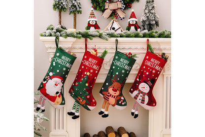 **Christmas Hanging Stockings (4 Colorful Printed Gift Stockings)**