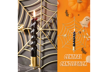 **Spider Web Candle Holder Metal Wall Decor**