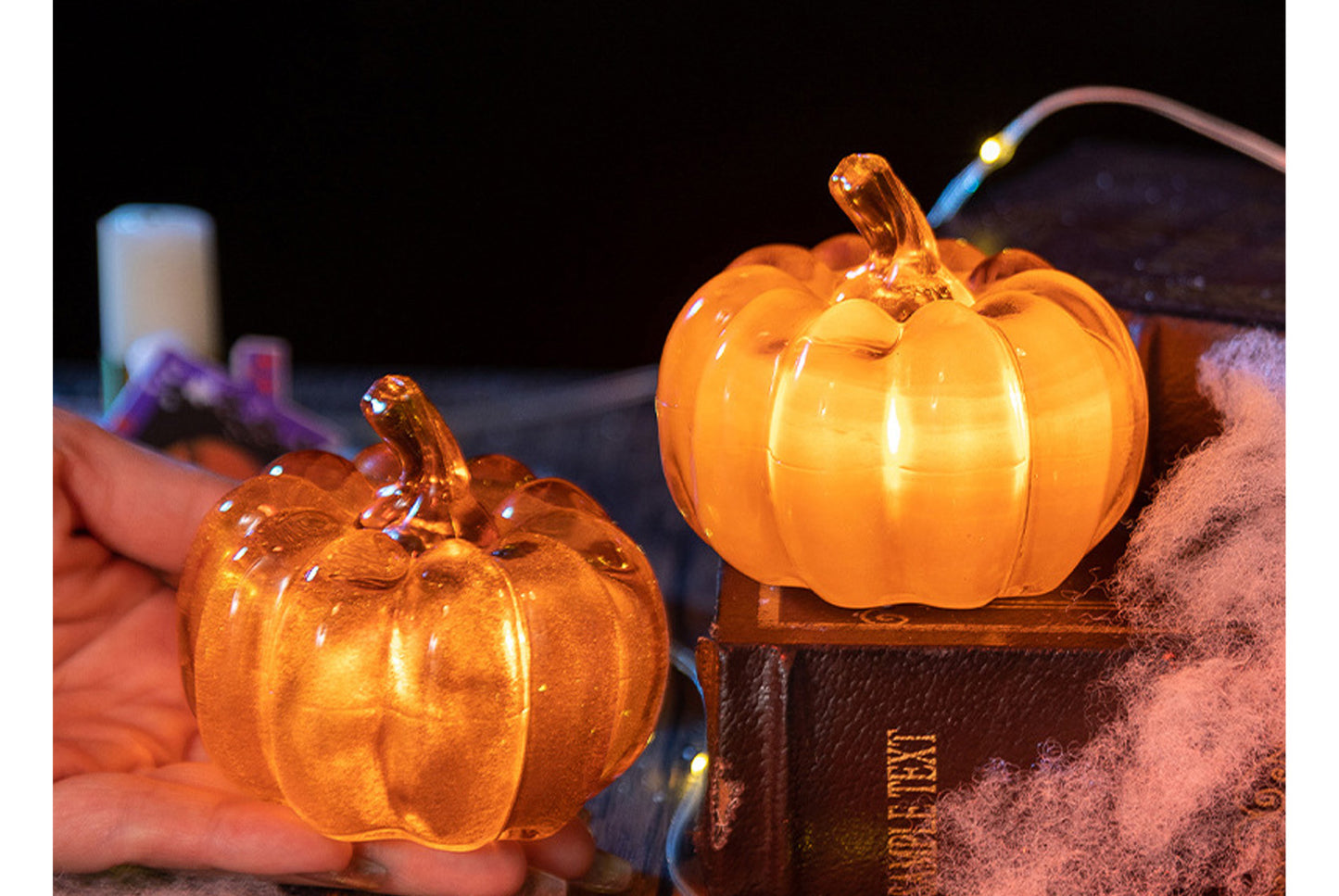 **Halloween LED Pumpkin Lantern | Desktop Decor**