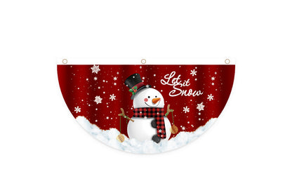 **Christmas Fan-Shaped Flag Outdoor Decoration**