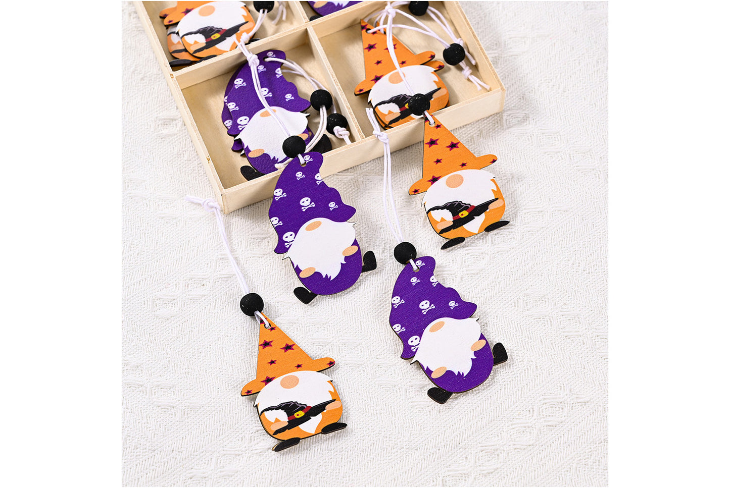 **4-Grid Halloween Rudolf Wooden Pendant | Wooden Home Decor**