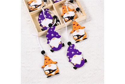 **4-Grid Halloween Rudolf Wooden Pendant | Wooden Home Decor**