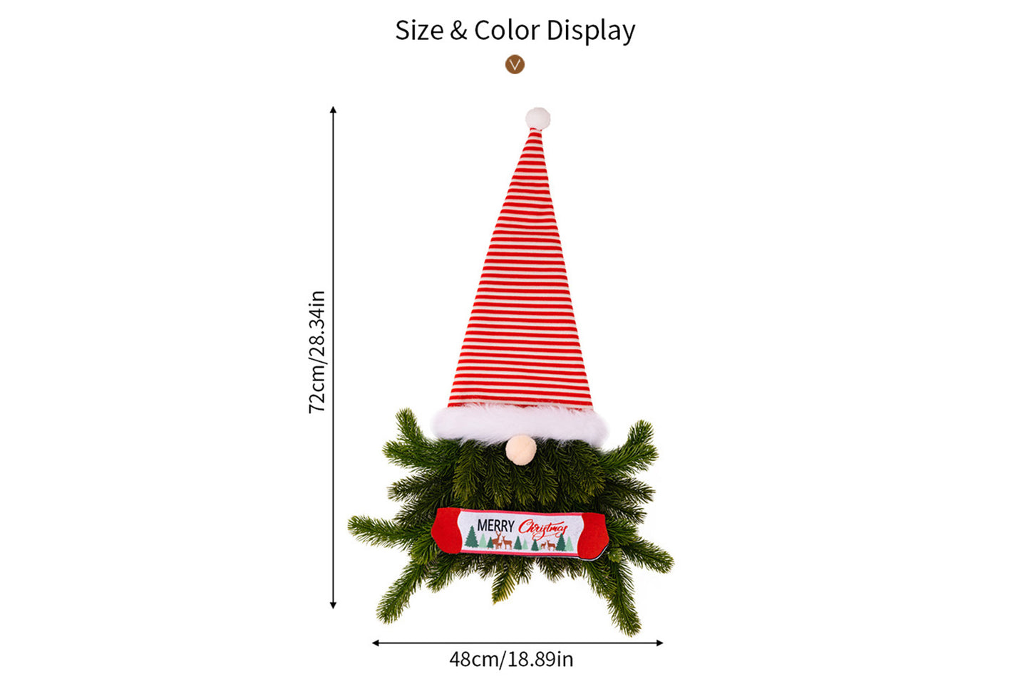 **Christmas Elf Wreath with Faceless Doll Decoration**