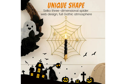 **Spider Web Candle Holder Metal Wall Decor**