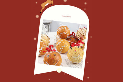 **8cm Painted Gingerbread Man Foam Christmas Ball Set**
