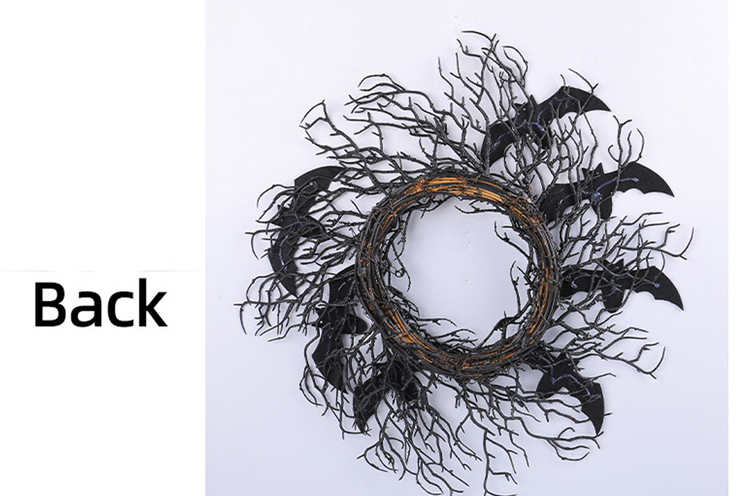 Halloween Black Dead Branch Bat Vine Wreath