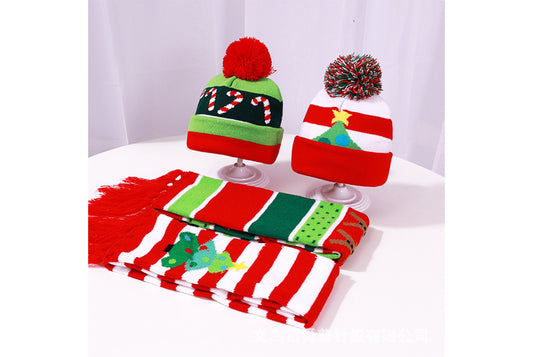 **Christmas LED Light Reindeer Jacquard Scarf**