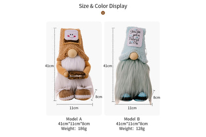 **Holiday Plush Gnome | Cow Biscuit-Shaped Ornament**