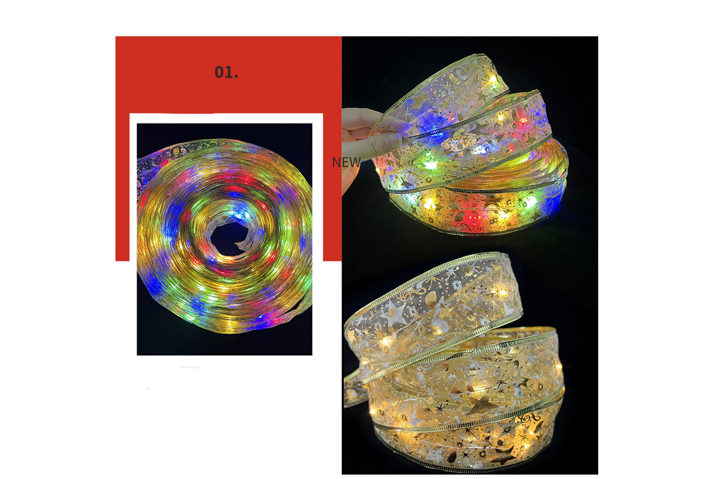 **Christmas Ribbon LED String Lights**