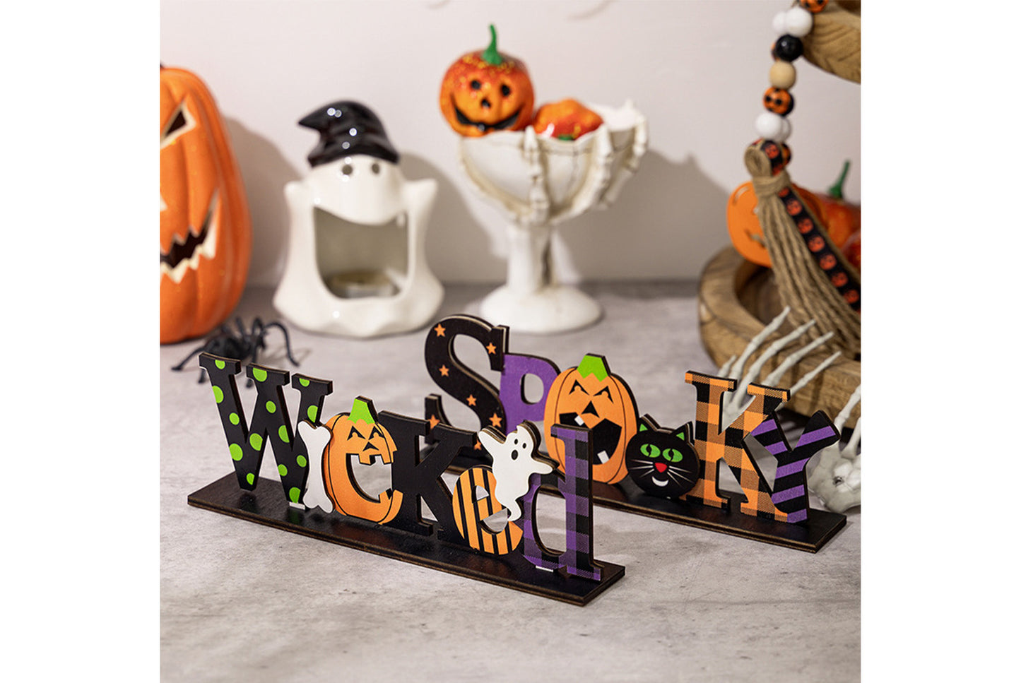 Halloween Wooden Letter Ornaments