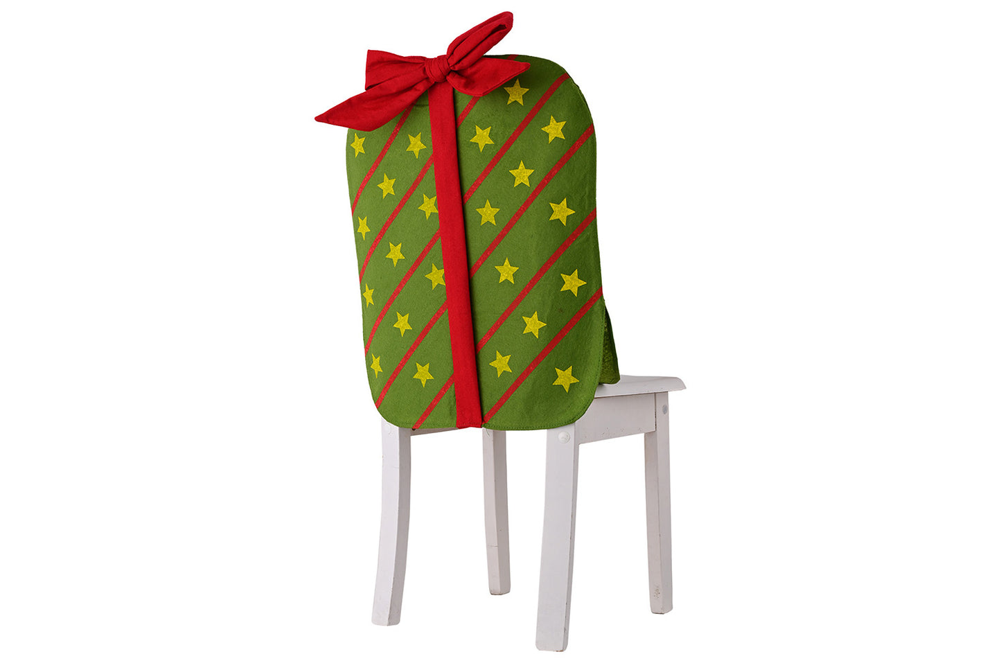 **Christmas Bow Gift Box Chair Cover Decoration**