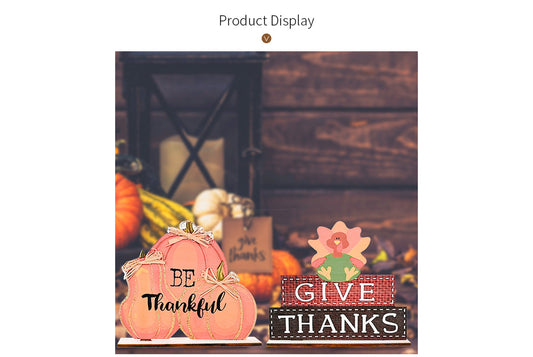 Thanksgiving Wooden Ornaments | Creative Alphabet Print Desktop Decoration