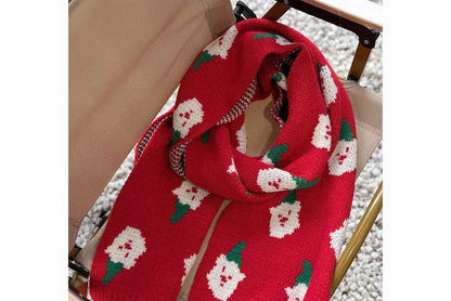 **Christmas Knitted Scarf (Red and Green Available)**