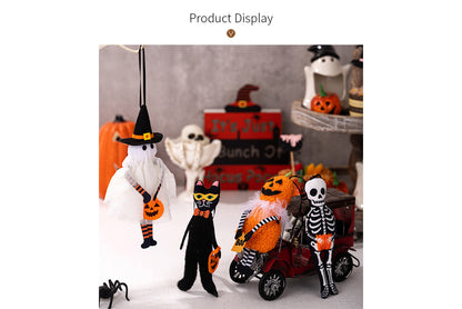 **Halloween Fabric Pendant | Pumpkin Ghost Black Cat Skull Theme Decoration**