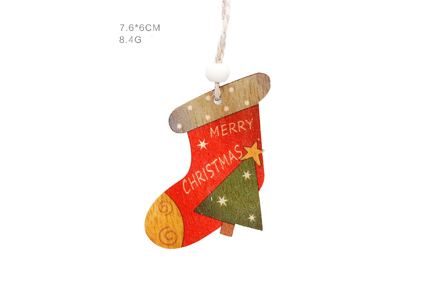Wooden Painted Christmas Ornaments (Christmas Tree Decoration Set)