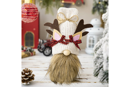 **Christmas Knitted Shell Reindeer Antler Hat Rudolph Doll**
