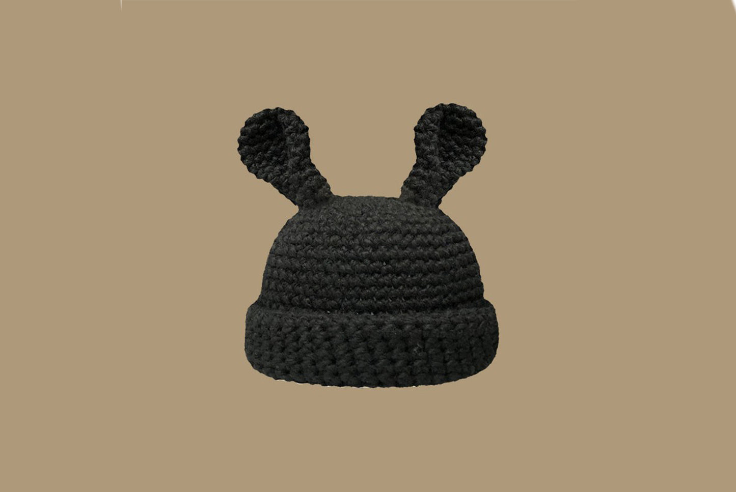 **Handmade Bunny Ear Knitted Hat (Autumn/Winter Warm Knitted Hat)**