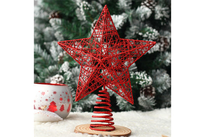 **Wrought Iron Glitter Hollow Treetop Star Ornament**