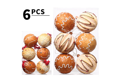**8cm Painted Gingerbread Man Foam Christmas Ball Set**