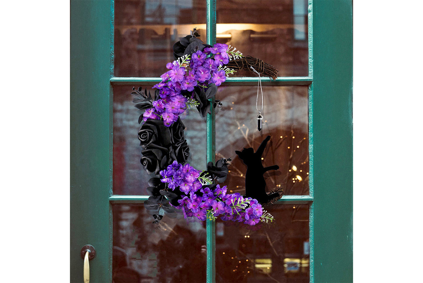 Simulated Black Rose Garland Halloween Decorations