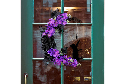 Simulated Black Rose Garland Halloween Decorations
