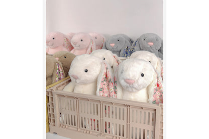Floral Fabric Lop-Eared Rabbit Plush Toy
