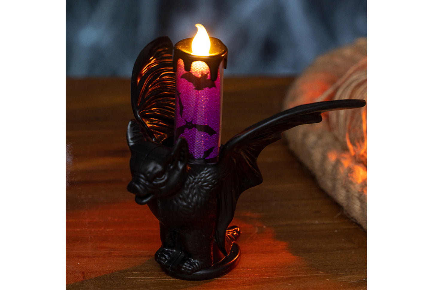 **Halloween LED Electronic Candle | Bat-Shaped Decorative Night Light**
