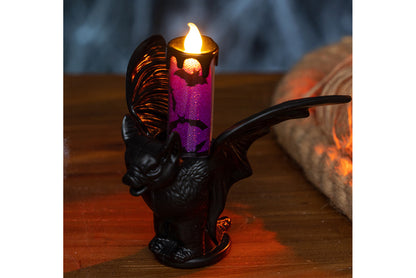 **Halloween LED Electronic Candle | Bat-Shaped Decorative Night Light**