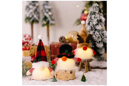 **Christmas Cute Rudolph Light-Up Faceless Doll Ornament**