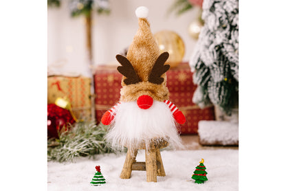 **Christmas Cute Rudolph Light-Up Faceless Doll Ornament**