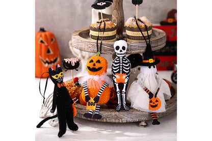 **Halloween Fabric Pendant | Pumpkin Ghost Black Cat Skull Theme Decoration**