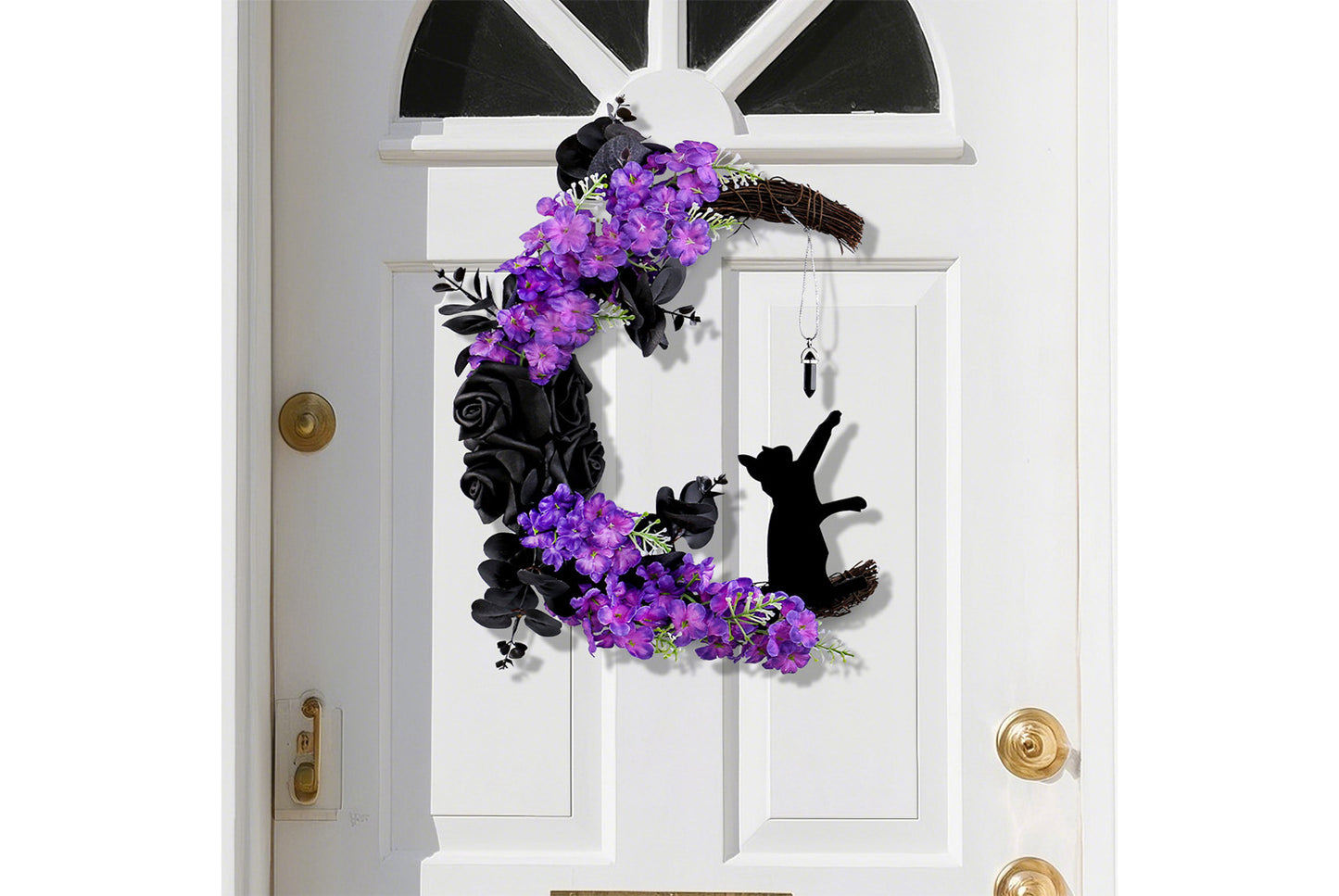 Simulated Black Rose Garland Halloween Decorations