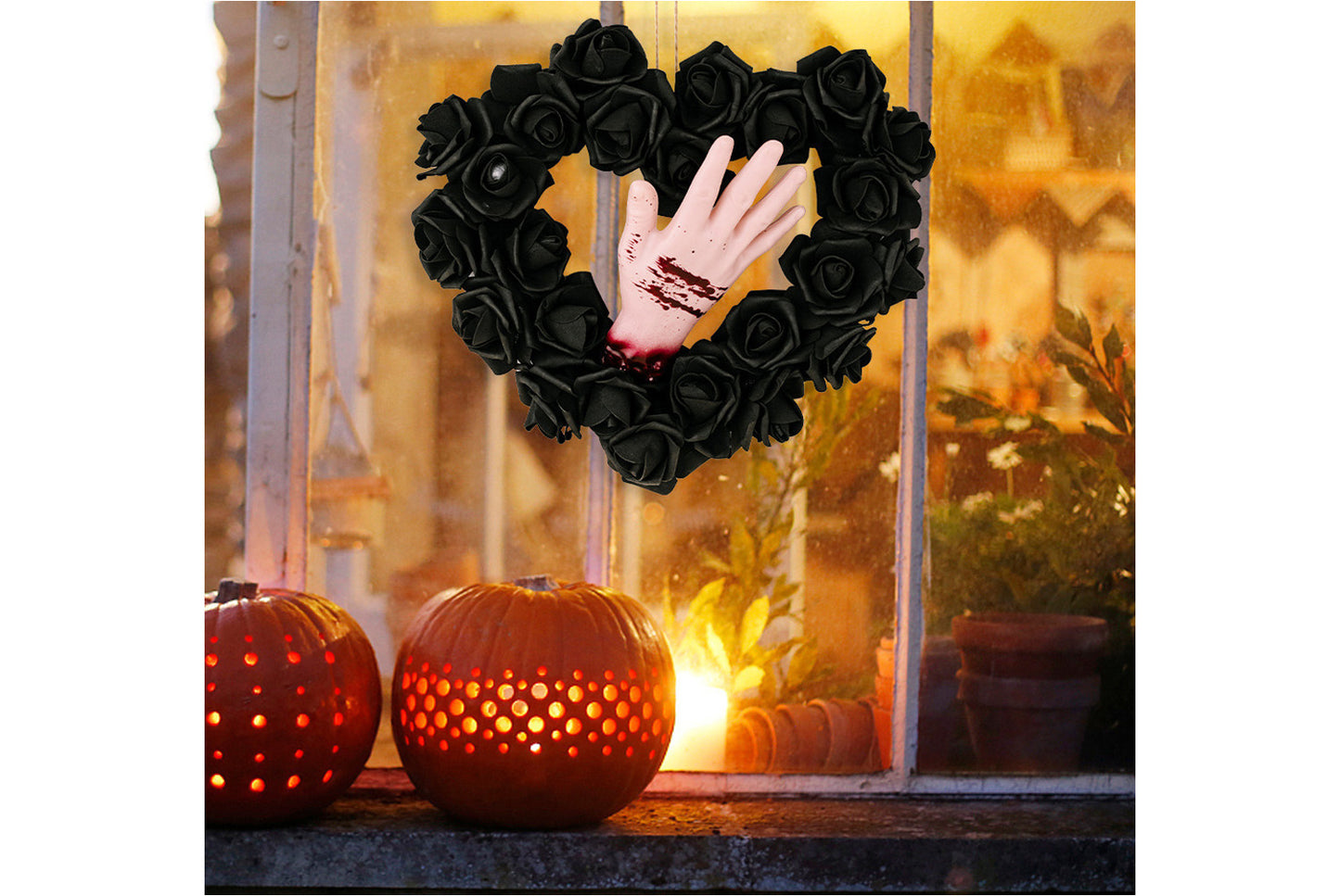 Halloween Bloody Hand Ivy Wreath
