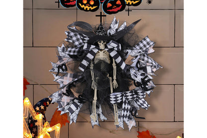 Halloween Witch Hat Skull Mesh Garland |