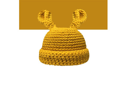 **Handmade Bunny Ear Knitted Hat (Autumn/Winter Warm Knitted Hat)**