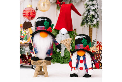 **Christmas Faceless Doll, Snowman, and Goblin Ornament Set**