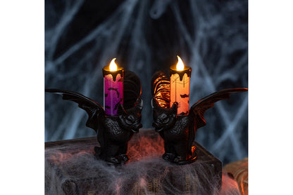 **Halloween LED Electronic Candle | Bat-Shaped Decorative Night Light**