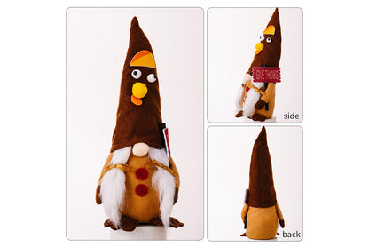 **Thanksgiving Turkey Gnome Figurine | Harvest Season Decorative Figurine**