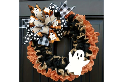**Halloween Ghost Linen Garland | Ghost Festival Door Decoration**
