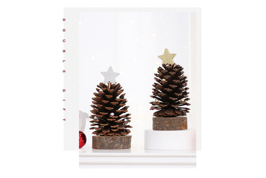 **Pine Cone Mini Christmas Tree Ornament (Gold and Silver)**