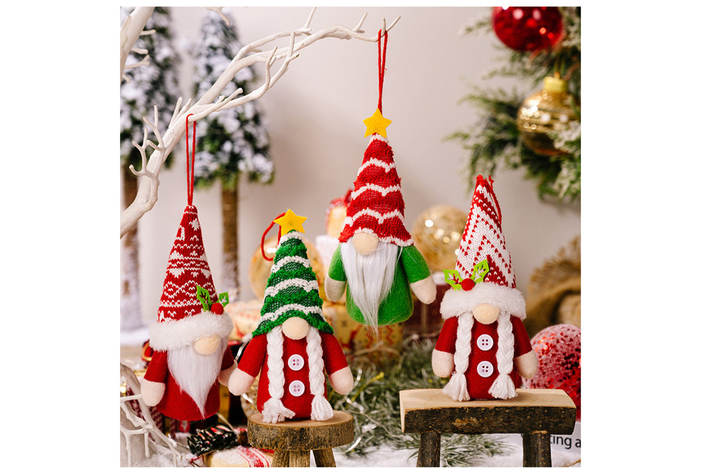 **Christmas Tree Pendant with Lights, Stars, Stripes, and Forest Elder**