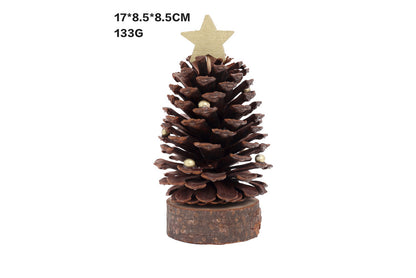 **Pine Cone Mini Christmas Tree Ornament (Gold and Silver)**
