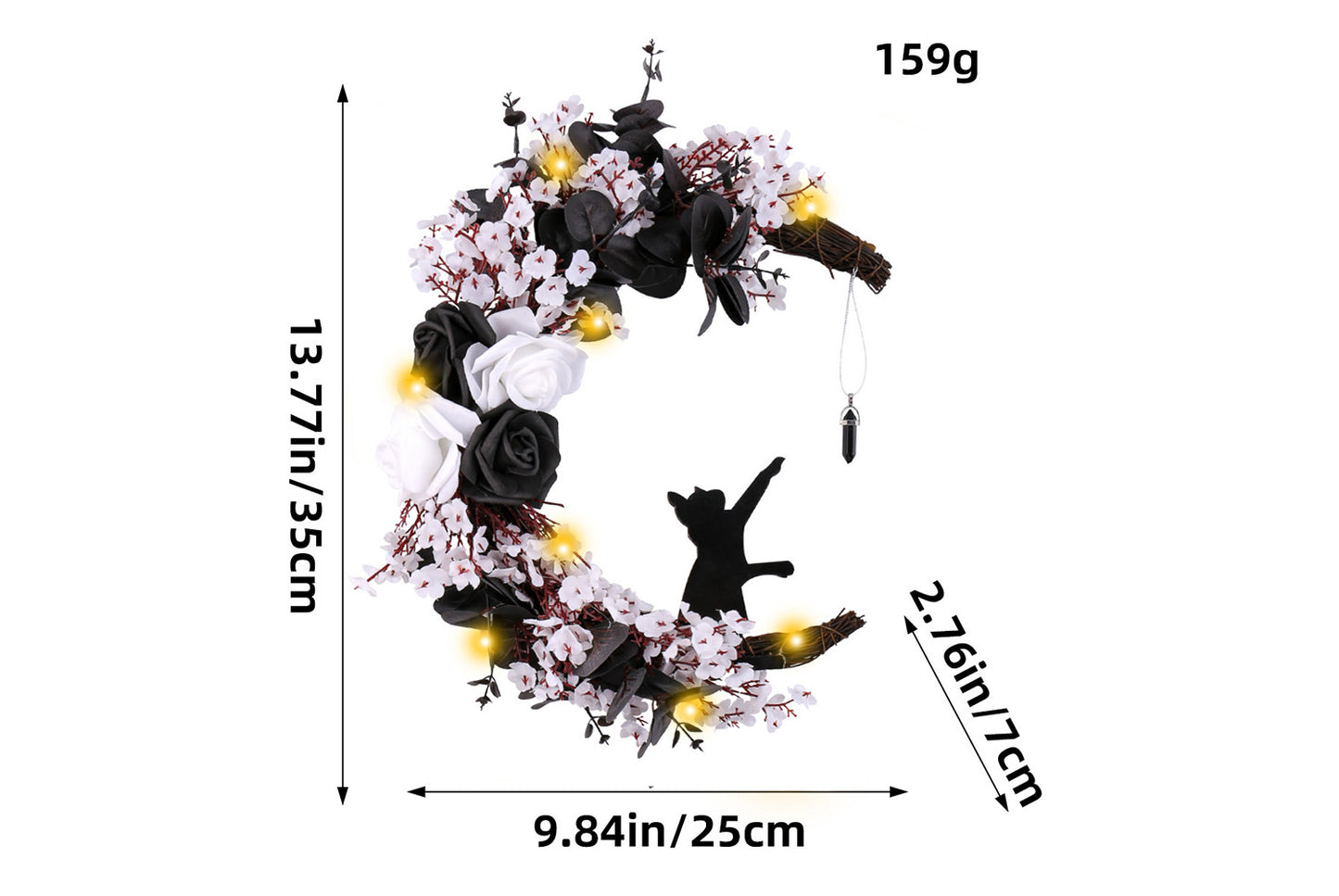 Halloween White Flower, Black Rose