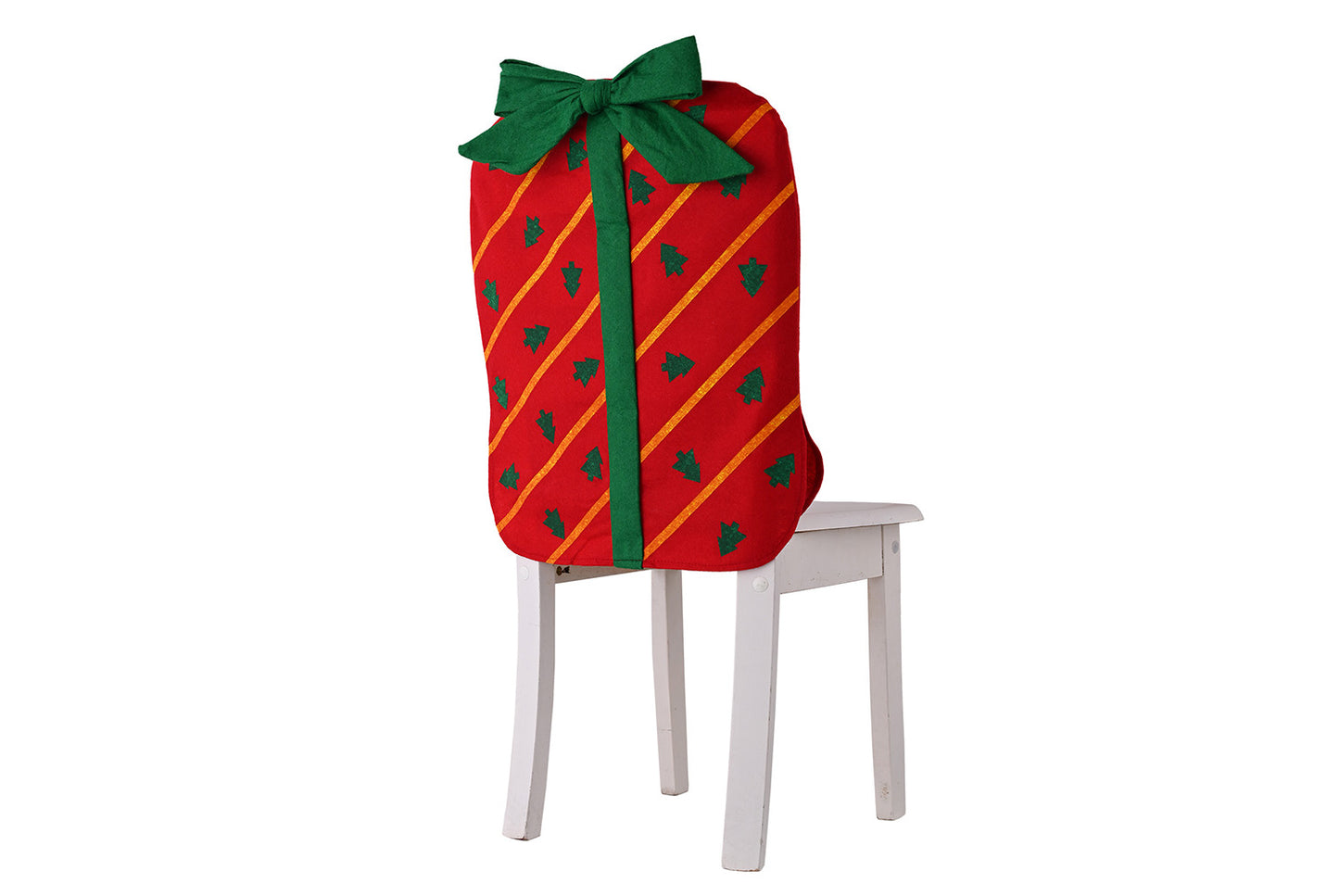**Christmas Bow Gift Box Chair Cover Decoration**
