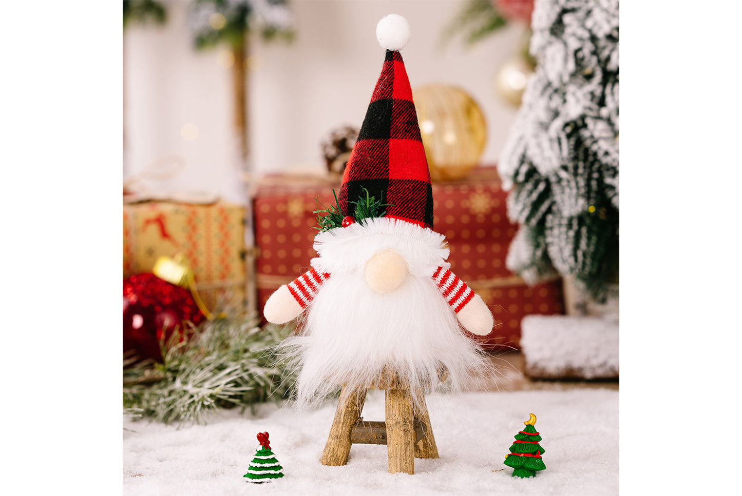 **Christmas Cute Rudolph Light-Up Faceless Doll Ornament**