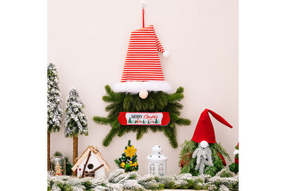 **Christmas Elf Wreath with Faceless Doll Decoration**