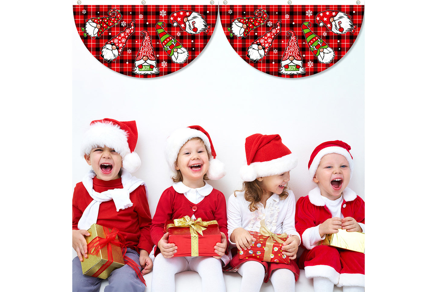 **Christmas Fan-Shaped Flag Outdoor Decoration**