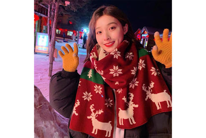 **Christmas Thick Knitted Scarf (Autumn/Winter Warmth Essential)**